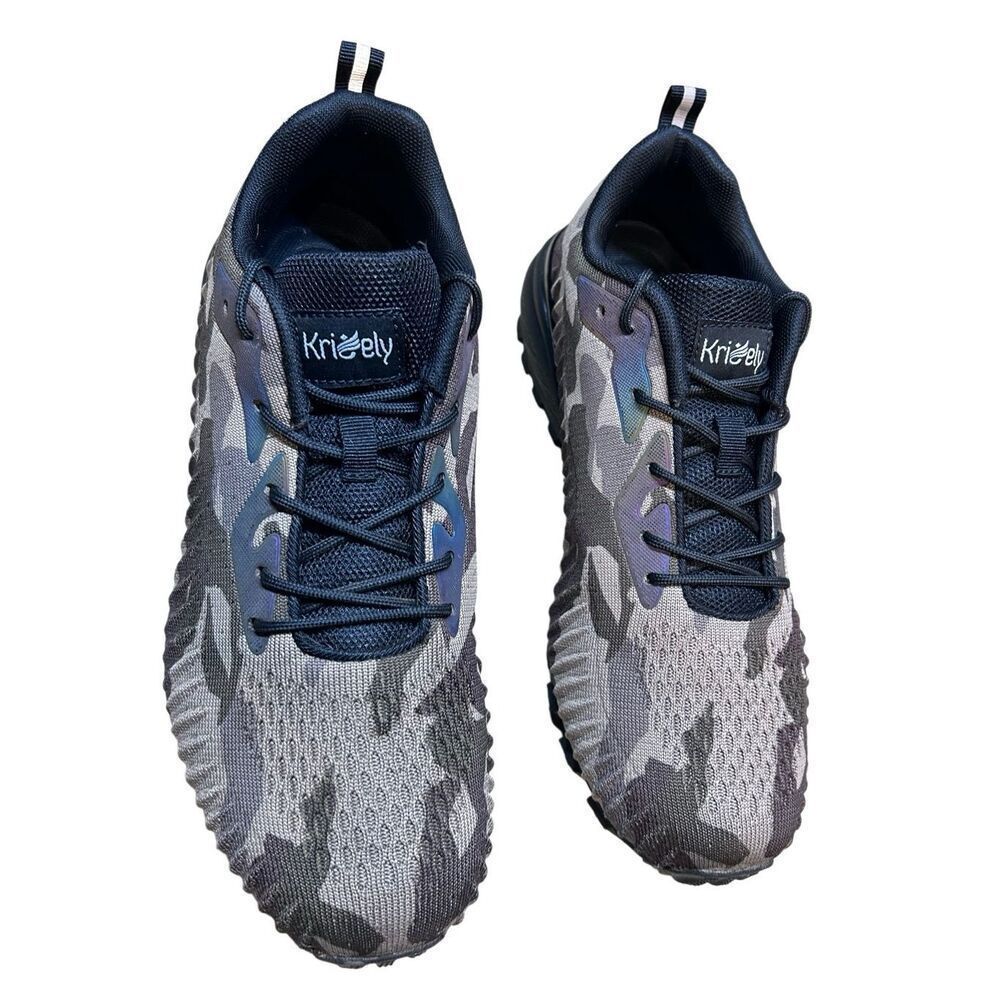 Kricely Men's 9W Trail Running Hiking Shoes Camo Wide Fit M903-2E Sneakers